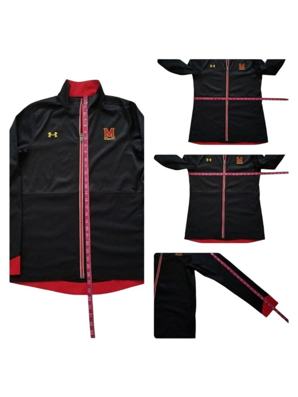 Under Armour Women's Maryland Terrapins Logo Full Zip Front Black/Red Jacket S/P - Picture 8 of 8